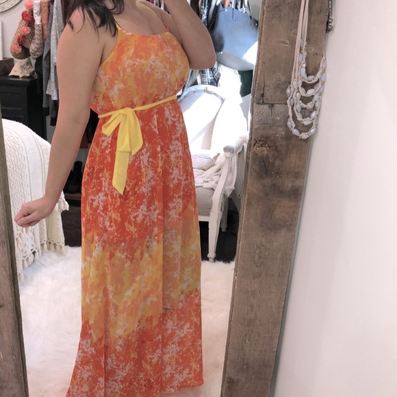 Umgee small orange & yellow maxi dress - Picture 2 of 7